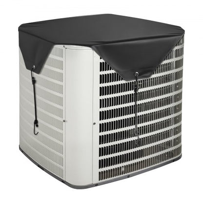 Air Conditioner Cover for Outside Units, 810 x 810 mm Central AC Cover for Air Conditioning Unit, Top Universal Mesh Defender Rainproof Easy Install for Outdoor Outside All Seasons, Black