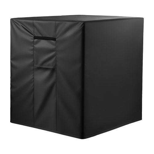 Air Conditioner Cover, 660 x 660 x 812 mm Ac Cover for Air Conditioning Unit, Three-Layer, Waterproof Polyester Fabric, Mesh Ventilation, Universal Defender for Outdoor Outside Ac Unit, Black