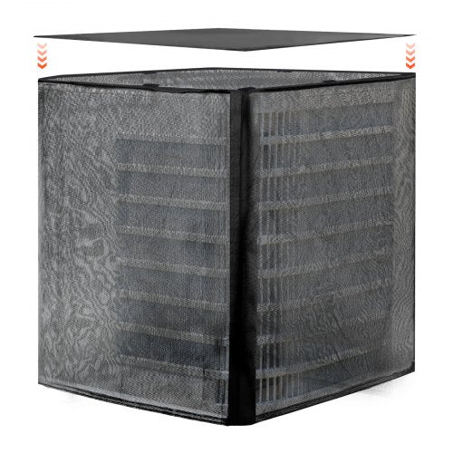 Air Conditioner Cover, 711 x 711 x 812 mm Ac Cover for Air Conditioning Unit, Dual-Layer, Detachable Canopy,Waterproof Polyester, Universal HVAC Protector for Outdoor Outside Ac Unit, Black