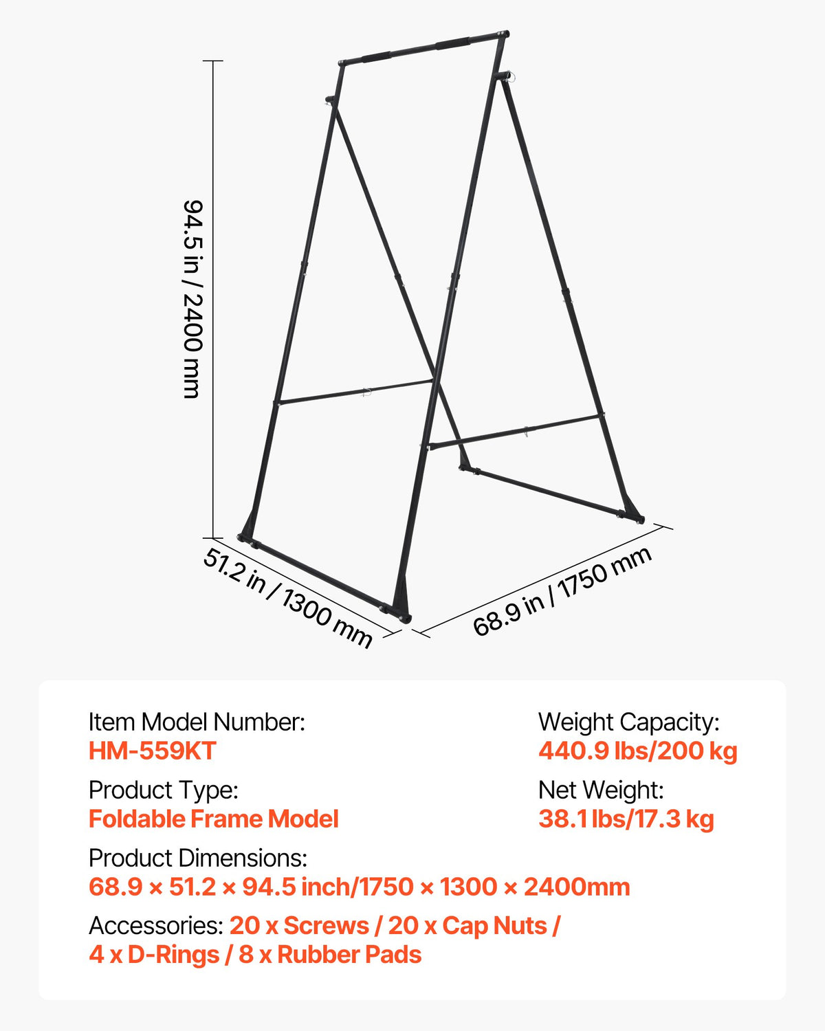 Yoga Stand Frame, Max 200 kg Load Swing Stand, Triangular Structure Yoga Aerial Rig, Aerial Silk Stands with EVA Foam, 4-Level Horizontal & 6-Level Vertical Adjustment, Multi-Functional