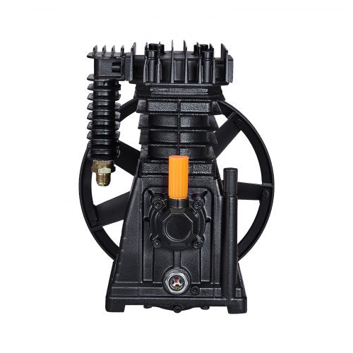 Luftkompressorpumphuvud, 3 hk 5,8 CFM vid 90 PSI, tvåcylindrigt oljesmord luftkompressorkolvpumphuvud, enstegs aluminiumluftkompressorpump med max. 116 PSI tryck