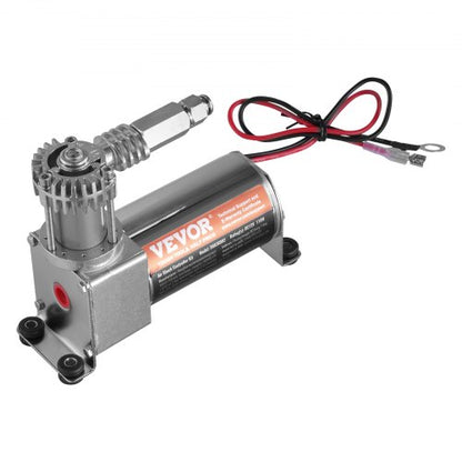 Luftstötdämparregulatorsats, 12V 100PSI inbyggt luftkompressorsystem, luftfjädringssystem med enkelspårssystem, tryckmätare och luftledning för lastbilar och skåpbilar