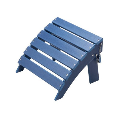 Adirondack fotpall, 15,7L x 18,9B x 13H tum hopfällbar Adirondack fotpall i HDPE-plast, väderbeständig fotstöd för Adirondack-stol, används ofta för utomhusveranda, pool, gräsmatta, bakgård, blå
