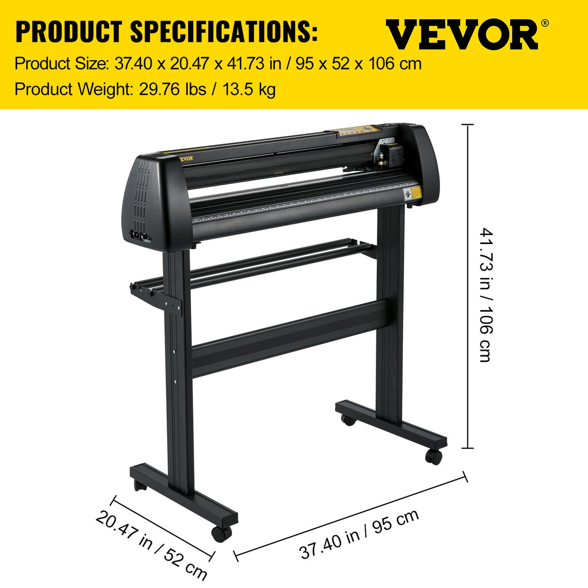 Vinylskärare, plotter 28” Signmaster-programvara, skylttillverkningsmaskin, 720 mm pappersmatning, vinylskärare och plotter med stativ (28” 720 mm)