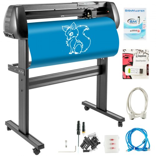 34" vinylskärmaskin Enkel vinylplotter med stativ, plotter med justerbar kraft och hastighet, skylttillverkning