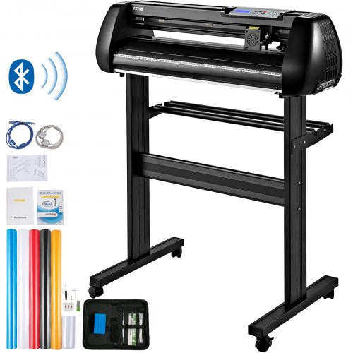 Vinyl Cutter Machine, 28inch Cutting Plotter, Offline Cutting Machine Kit Mobile Bluetooth, Precise Roller Shaft High Accuracy Adjustable Speed & Force, DIY SignMaster Software Blade for Windows