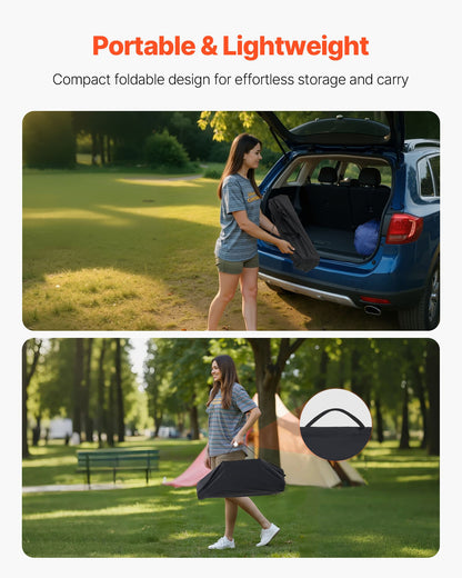 Folding Camping Table, Portable Roll Up Side Tables, Small Lightweight Aluminum Beach Table, Compact with Carry Bag, for Outdoor Cooking, Tailgating, Grilling, Picnic, Travel, Silver