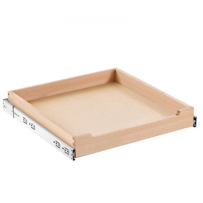 Utdragbar skåporganisatör, 20"B x 21"D skåplåda, mjukstängande utdragbar hylla, kraftig skjutbar trälåda, botten- och sidomontering, underskåpsorganisation för kök, skafferi, badrum