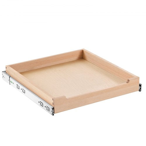 Utdragbar skåporganisatör, 20"B x 21"D skåplåda, mjukstängande utdragbar hylla, kraftig skjutbar trälåda, botten- och sidomontering, underskåpsorganisation för kök, skafferi, badrum