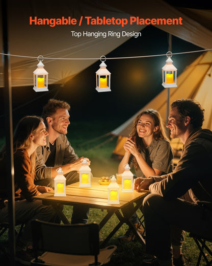 12 st dekorativa ljuslyktor, LED elektriska flamlösa ljus, plast LED-hållare med glas, vägghängande inomhusverandalyktor för bröllopsbordsfest bondgårdsdekor inomhus, vit