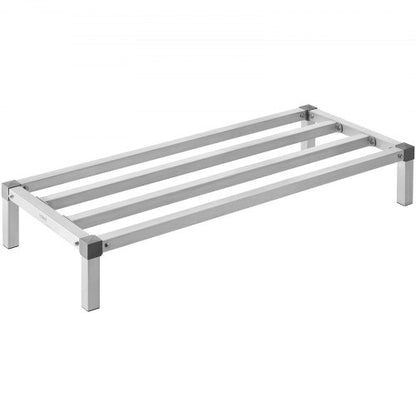 Aluminiumställ för lastutrymme, 112 x 51 cm kommersiellt golvställ för livsmedel, 20 cm från golvet, helsvetsat förvaringsställ i aluminium med en kapacitet på 450 kg, för förvaring i restauranger, kök, garage och fordon