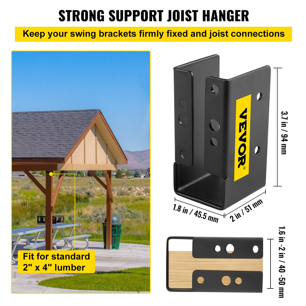 Dold bjälklagsupphängning, 2"x4" utomhusdetaljer med dold fläns, 24-pack Dolda bjälklagsfästen, Q235 stålplåt pulverlackerad Dold bjälklagsupphängning för framsida, inre 40x91 mm för balksvängning
