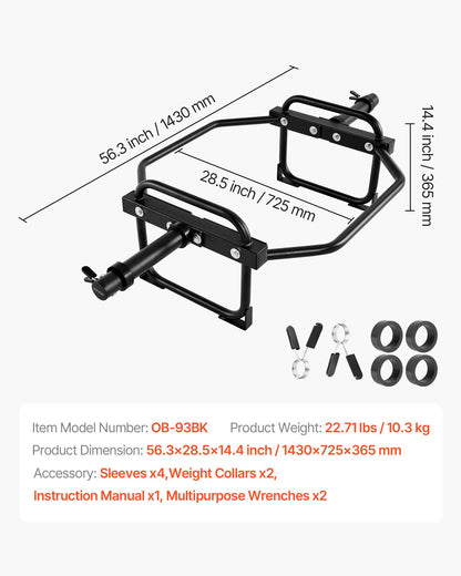 Trap Bar Hex Bar, 50 mm sexkantsstång, 240 kg kapacitet för axelband, tyngdlyftnings- och styrketräningsutrustning, hemmagym för knäböj, marklyft, axelpress, svart