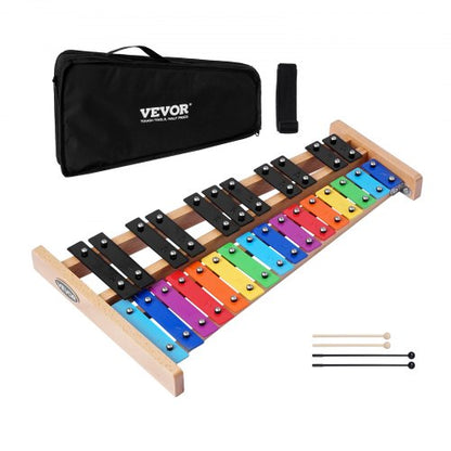 Glockenspiel Xylophone, 27 Notes, Professional Xylophone Percussion Instrument, with Colorful Metal Keys, Includes 4 Mallets, Carrying Bag, Beginner Musical Instrument Kit for Adults and Kids
