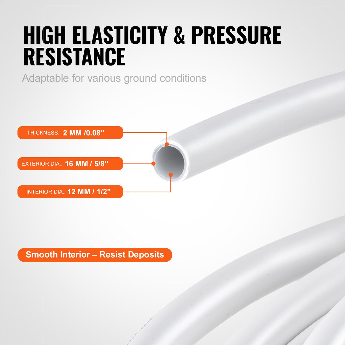 PEX-AL-PEX Tube, 300 m, 16 mm Diameter Aluminum-Plastic Composite Pipe Oxygen Barrier Radiant Floor PEX Pipe, 2 mm Thickness Radiant Heat Floor Plumbing Inner Aluminum Layer PEX Tubing Pipe