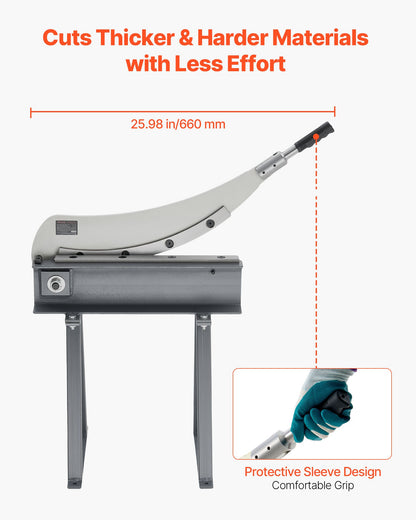 Giljotinsax, 500 mm bäddbredd bänkskärare, manuell handplåtsax för metallplåtbearbetning, med Q235-material, hög precision, stativ, för kretskort, aluminium, stål, koppar, plast