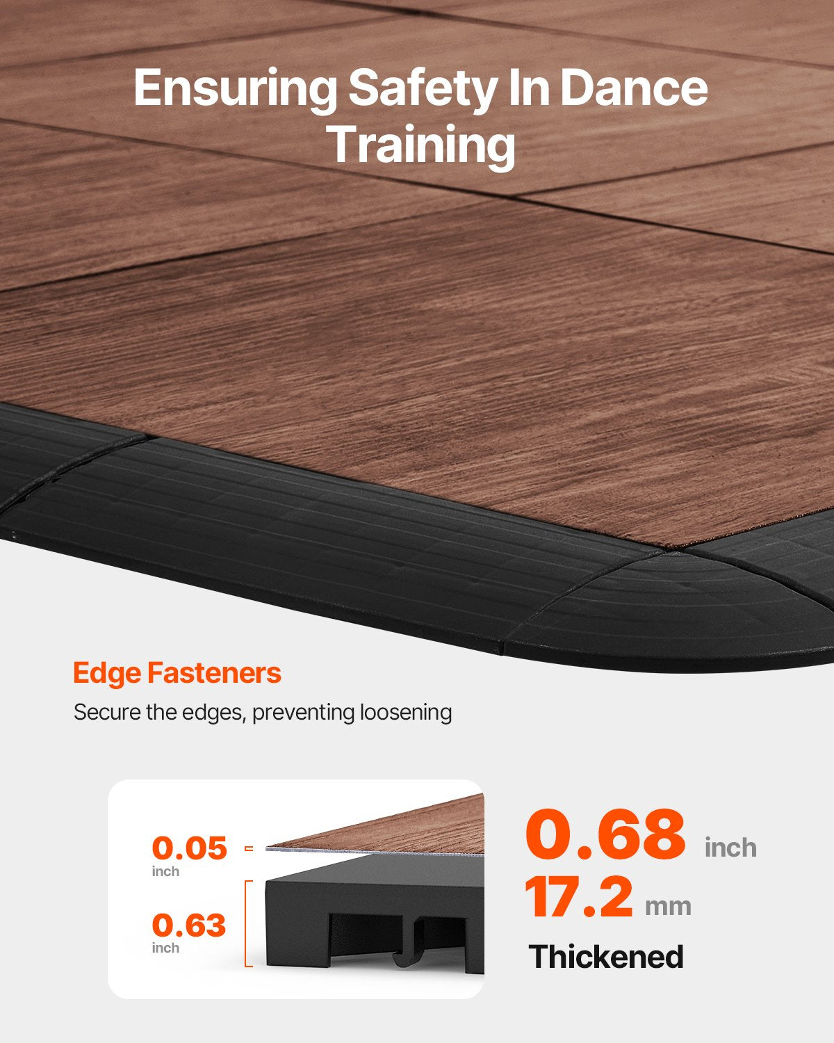 Dance Floor Tiles, 12.4 x 12.4 in 9 Piece Interlocking Dance Flooring, Portable Dance Practice Floor with Cushioned Base (Oak Wood Grain, 9 sq. ft/Box )