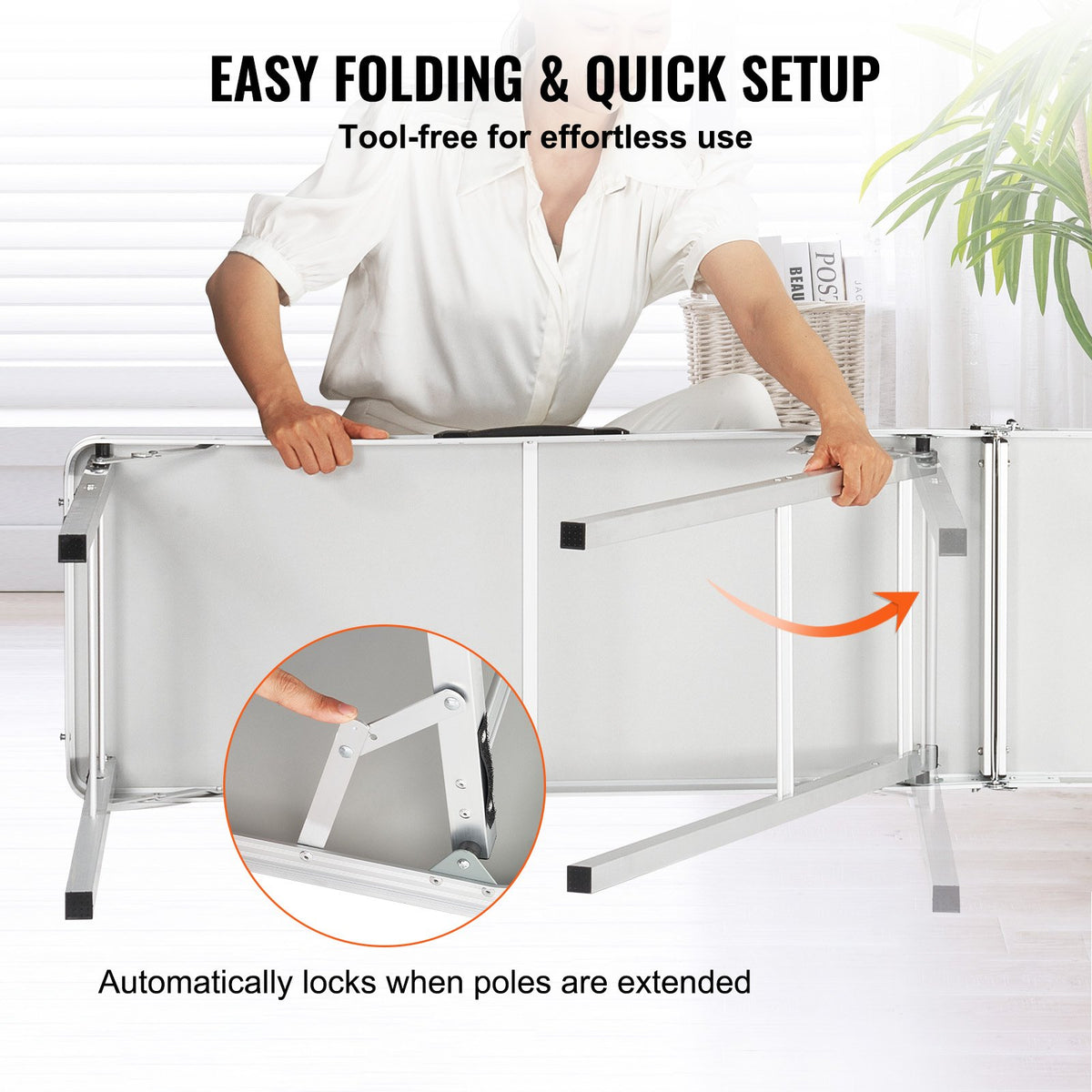 Portable Tradeshow Podium Table, 1980 x 385 x 880 mm, Display Exhibition Counter Stand Booth Fair with Wall, Foldable Promotion Retail Bar Table Podium with Storage Rack and Carrying Bag