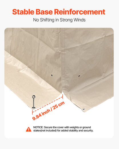 Winter Gazebo Cover Fits 3.05 x 3.05 m Hardtop Gazebos, All-Weather Gazebo Cover with Sidewalls & Windows, High-Density PE Material, Enclosed Storage Shelter Covers, Gazebos not Included