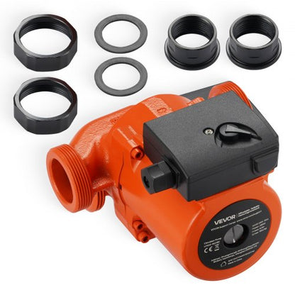 LPS32-8S/180 Gjutjärnscirkulationspump, 3/8 hk, 220-240V 110 l/min varmvattencirkulationspump, gängad anslutning, 3-växlad justering, tyst drift, för värmesystem i hemmet