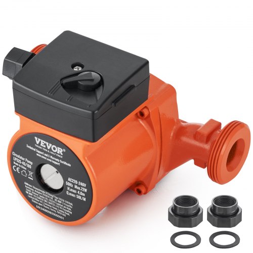 LPS25-4S-180 Varmvattencirkulationspump, 220V, 72W 50LPM Varmvattencirkulationspump, 38 mm (1,5") gängad NPT 3-växlad cirkulationspump, tystgående cirkulationspump för varmvattenberedare i hemmet