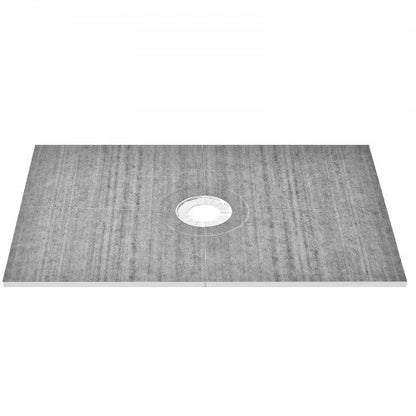Duschkantsats, 1219x1828 mm duschkarmsats med 160 mm centralt avlopp, lätta EPS-duschinstallationssatser med 2 vattentäta dukar, sluttande duschkar för badrum