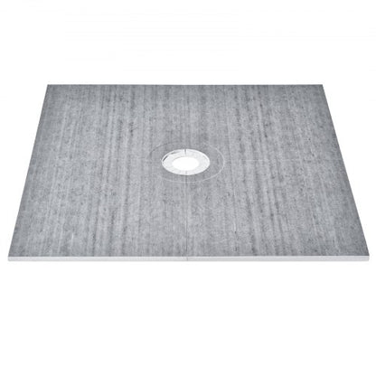 Duschkantsats, 1828x1828 mm duschkara med 160 mm centralt avlopp, lätta EPS-duschinstallationssatser med 2 vattentäta dukar, sluttande duschkar passar för badrum