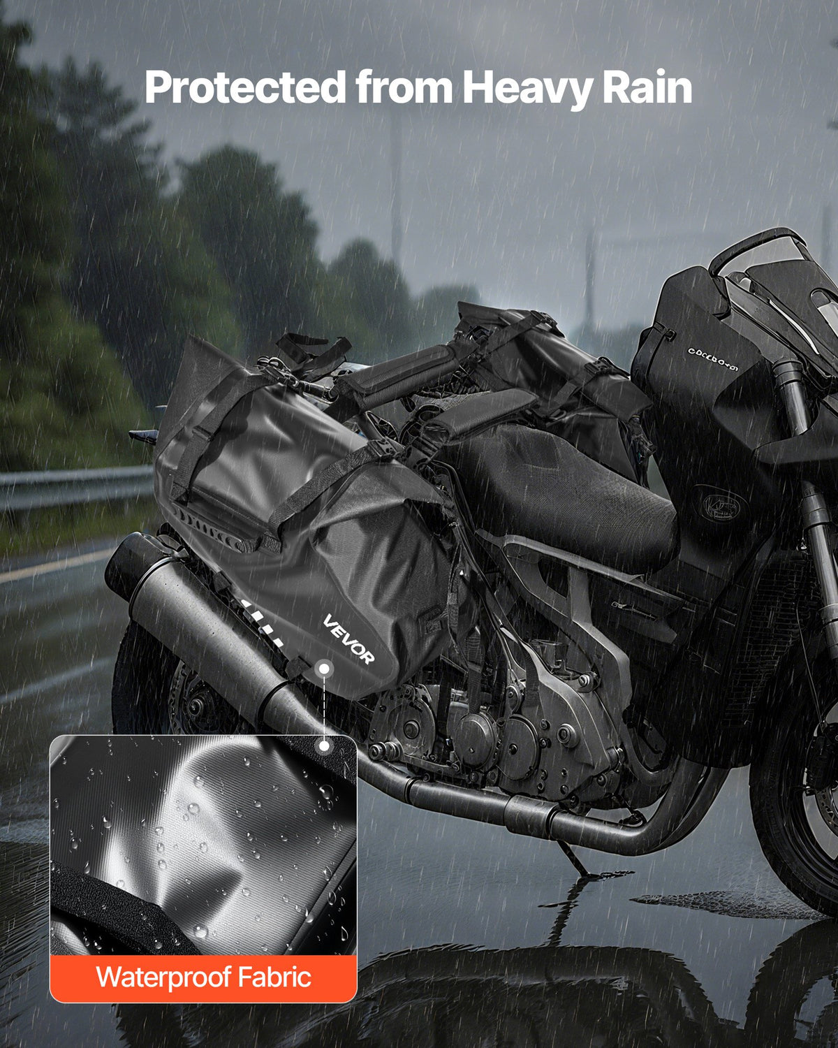 Motorcykelsadelväskor, 28 L (14 L x 2) Stor kapacitet Sidosadelväskor Kompatibla med de flesta motorcyklar, Vattentät Utomhussport Motorcykel Bagageförvaring Axelväska med Bottenrem, Svart