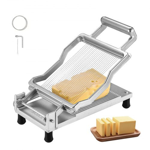 Ostskärare med tråd, 0,2" ultratunn ostskärare för smör, avtagbar osthyveltråd, kommersiell osthyvel i aluminiumlegering med knivtråd i 316 rostfritt stål, köksmakning