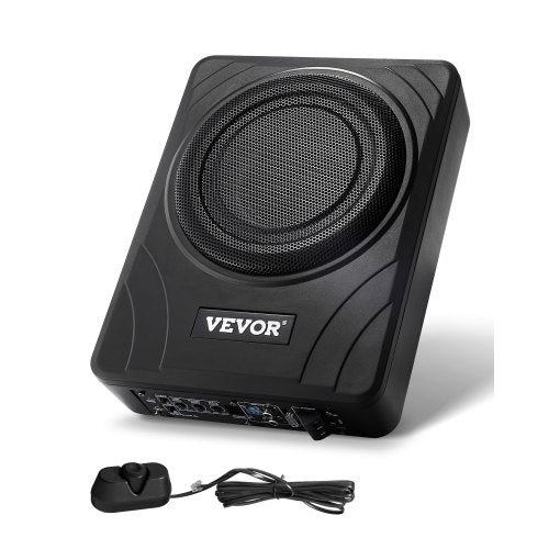 8" 300W subwoofer för undersätet, smala, drivna subwoofers för bil under sätet, inbyggd lågprofilsubwooferförstärkare, hög-/lågnivåingång och volymkontroll för stadsjeepar, bil, lastbil, husbil