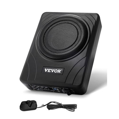 8" 300W subwoofer för undersätet, smala, drivna subwoofers för bil under sätet, inbyggd lågprofilsubwooferförstärkare, hög-/lågnivåingång och volymkontroll för stadsjeepar, bil, lastbil, husbil