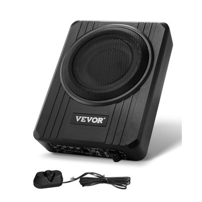 8" 400W subwoofer för undersätet, smala, drivna subwoofers för bil under sätet, inbyggd lågprofilsubwooferförstärkare, hög-/lågnivåingång och volymkontroll för stadsjeepar, bil, lastbil, husbil