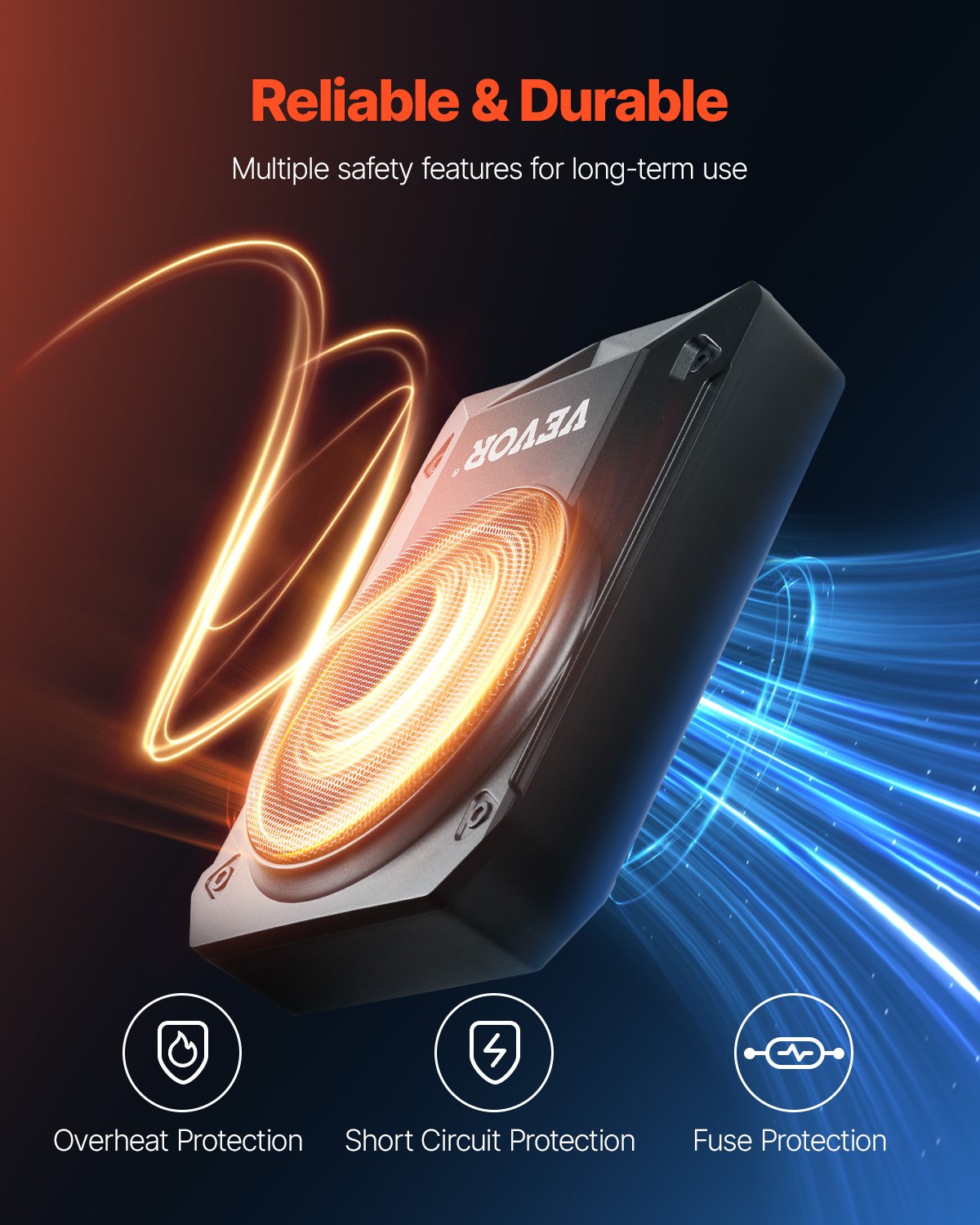 8" 800W subwoofer för undersätet, smala, drivna subwoofers för bil under sätet, inbyggd lågprofilsubwooferförstärkare, hög-/lågnivåingång och volymkontroll för stadsjeepar, bil, lastbil, husbil