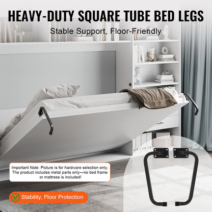 Murphy-sängkit, queen size, lyxig gör-det-själv-väggsäng, mekanisk hårdvara, pneumatisk spak, kraftig sängramsstöd, fällbart skåp, väggsäng, platsbesparande design för gästrum, enkel att bygga