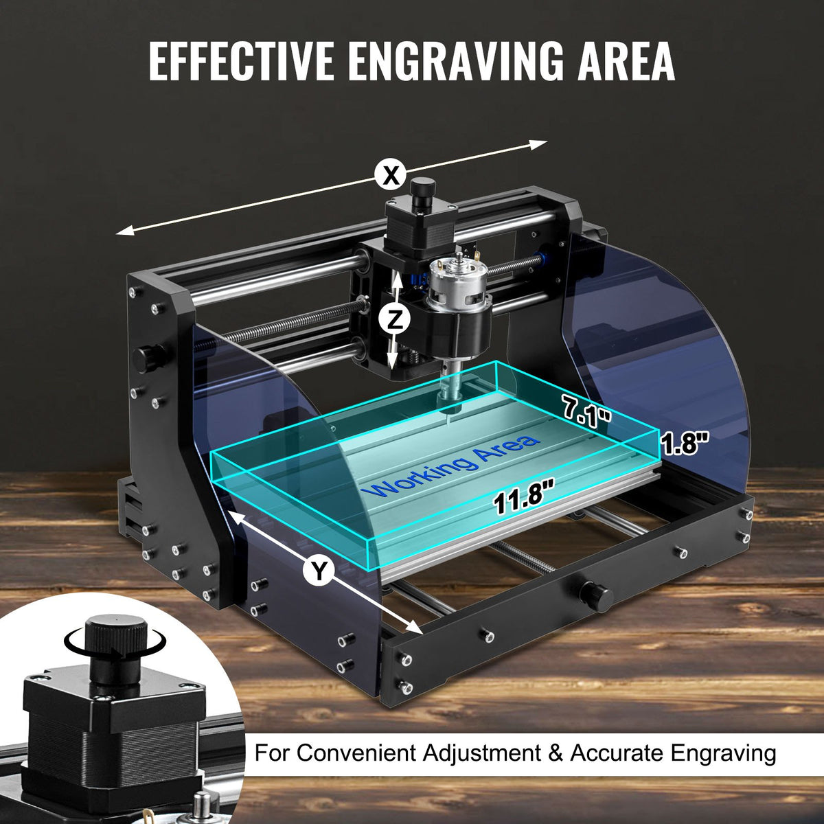 Graveringsmaskin 300×180×45 mm CNC-router CNC 3018 Pro 15W lasergravör GRBL-styrd 3-axlig lasergraveringsmaskin, med offline-styrenhet, för snidning av plast, akryl, PVC, trä