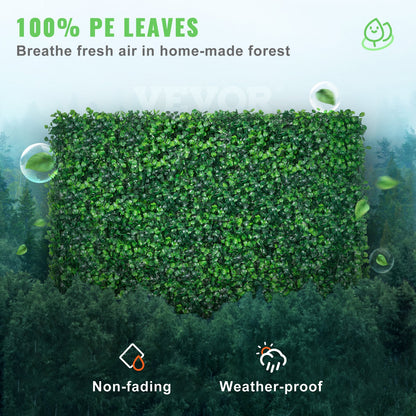 Konstgjord buxbompanel 24" x 16" UV 24 st buxbomshäckväggpaneler konstgräs bakgrundsvägg 4 cm grön gräsvägg, konstgjord häck för dekoration avskildhet staket inomhus, utomhus trädgård bakgård