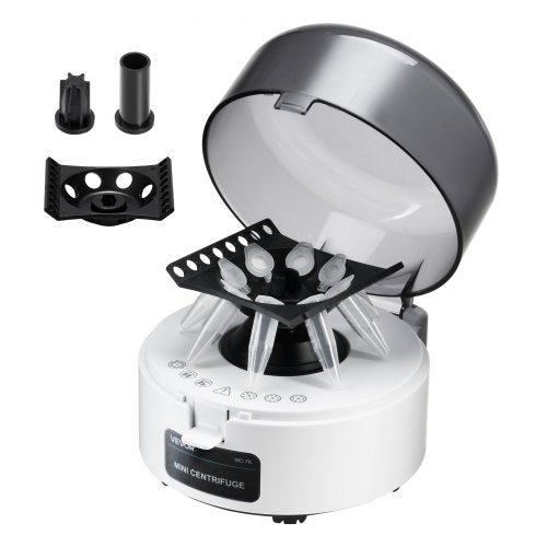 Minicentrifugmaskin, 3013xg RCF elektrisk laboratoriecentrifugmaskin med 2-i-1-rotor för 0,2/1,5/2 ml rörkapacitet, fast hastighet 7000 r/min, lågt brus, används ofta i olika experiment