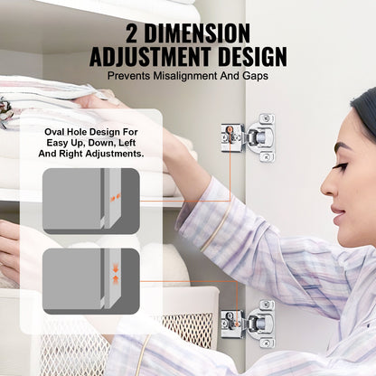 Cabinet Hinges, 50 Packs Partial Overlay Kitchen Cabinet Door Hinges, 105 Degree Opening Angel Soft Close Concealed Cupboard Hinges for Framed Cabinet Type, with Mounting Screws