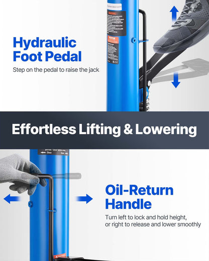 Transmission Jack,0.5 Ton/1100 lbs Capacity Hydraulic Telescopic Transmission Jack, 2-Stage Floor Jack Stand with Foot Pedal, 360° Swivel Wheel, Garage/ Shop Lift Hoist, Blue