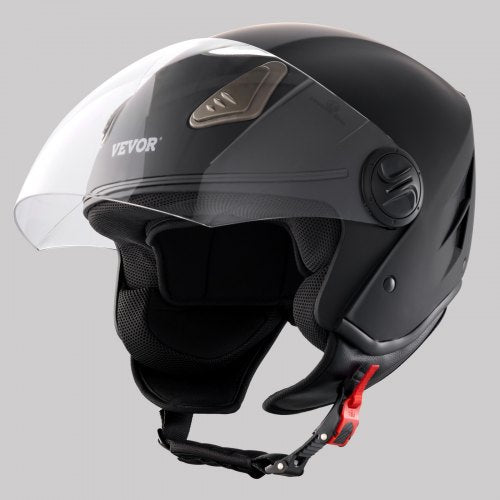 Motorcykelhjälm, 3/4-sidig, Smart Street ABS och högdensitetshjälm med Bluetooth-kommunikation och utbytbara linser, DOT-godkänd bekväm motocrosshjälm, lämplig för ungdomar och vuxna