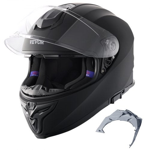 Motorcykelhjälm, integralhjälm, smart gatu-ABS och högdensitetshjälm med Bluetooth-kortplats och utbytbart glas, DOT-godkänd bekväm motocrosshjälm, lämplig för ungdomar och vuxna