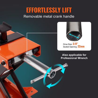 Motorcycle Lift Scissor Jack Stand 499.5 kg with Saddle ATV Lift Dirt Bike