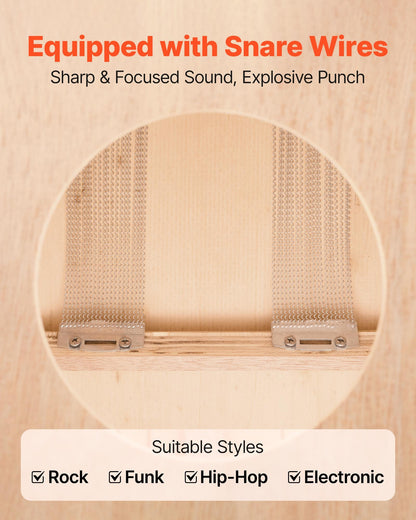 Cajon Box Drum, with Internal Snare Wires, Lightweight Wooden Percussion Box, Portable Birch Wood Drum Musical Instrument with Travel Bag, for Beginners and Professionals, 305 x 305 x 430 mm