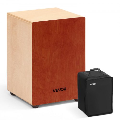 Cajon-trumma, med invändiga gitarrsträngar, lätt slagverkslåda i trä, bärbart truminstrument i björkträ med resväska, för nybörjare och proffs, 305 x 305 x 430 mm