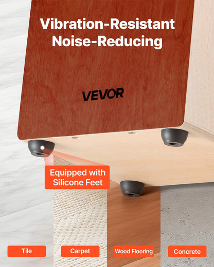 Cajon Box Drum, with Internal Guitar Strings, Lightweight Wooden Percussion Box, Portable Birch Wood Drum Musical Instrument with Silicone Feet, for Beginner & Professional, 305 x 305 x 430 mm