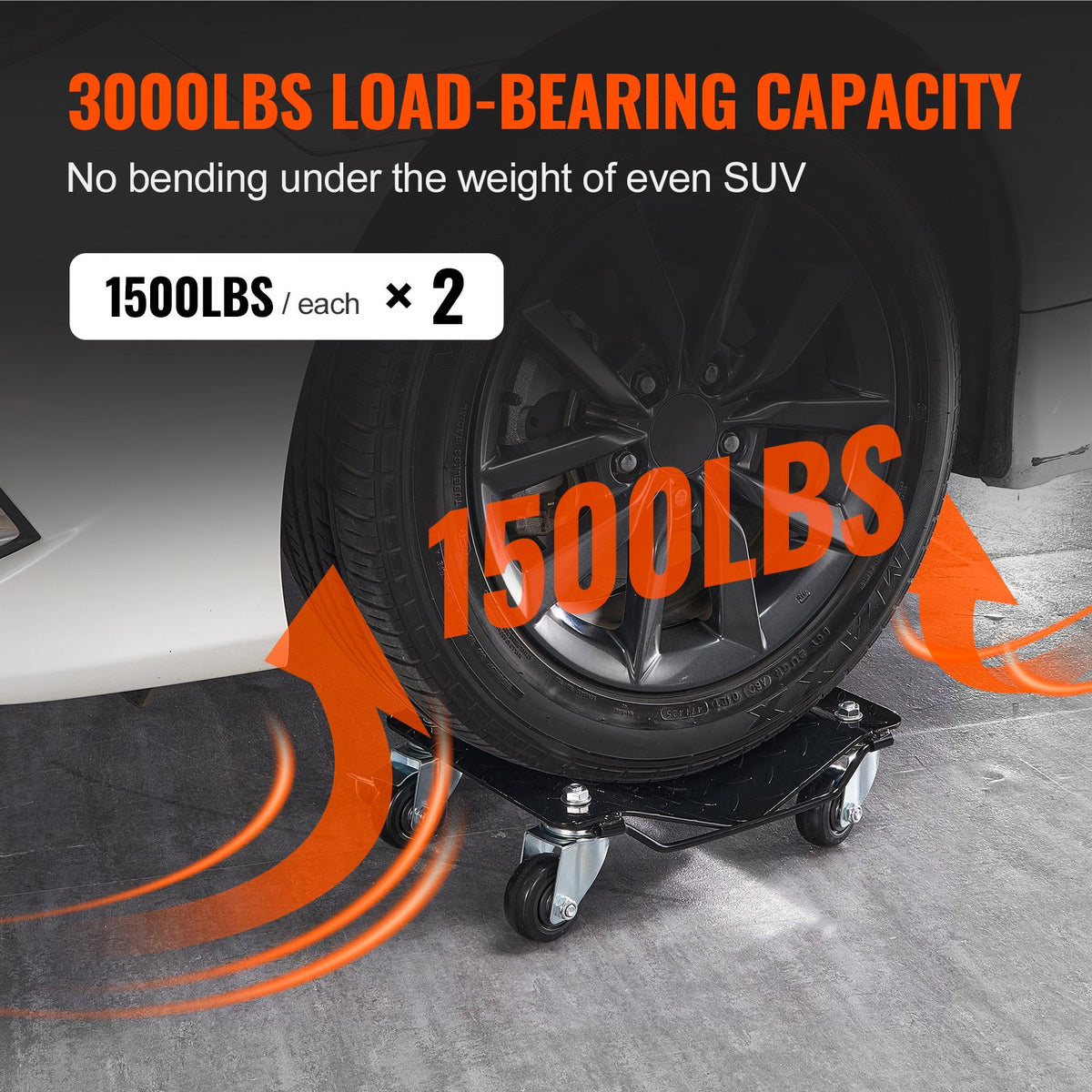 Car Dolly Wheel Tire Dolly 2 PCS Heavy Duty Skate Auto Repair Dolly 1360.8 kg