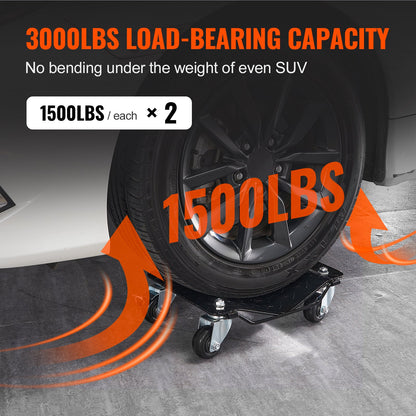 Car Dolly Wheel Tire Dolly 2 PCS Heavy Duty Skate Auto Repair Dolly 1360.8 kg