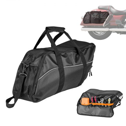 Motorcykel sadelväska, 18 l förvaringsinlägg för resebagage, kompatibel med Harley Davidson 1993-2022 Touring Road/Street Glide/Electra Glide/Road King sadelväska, svart