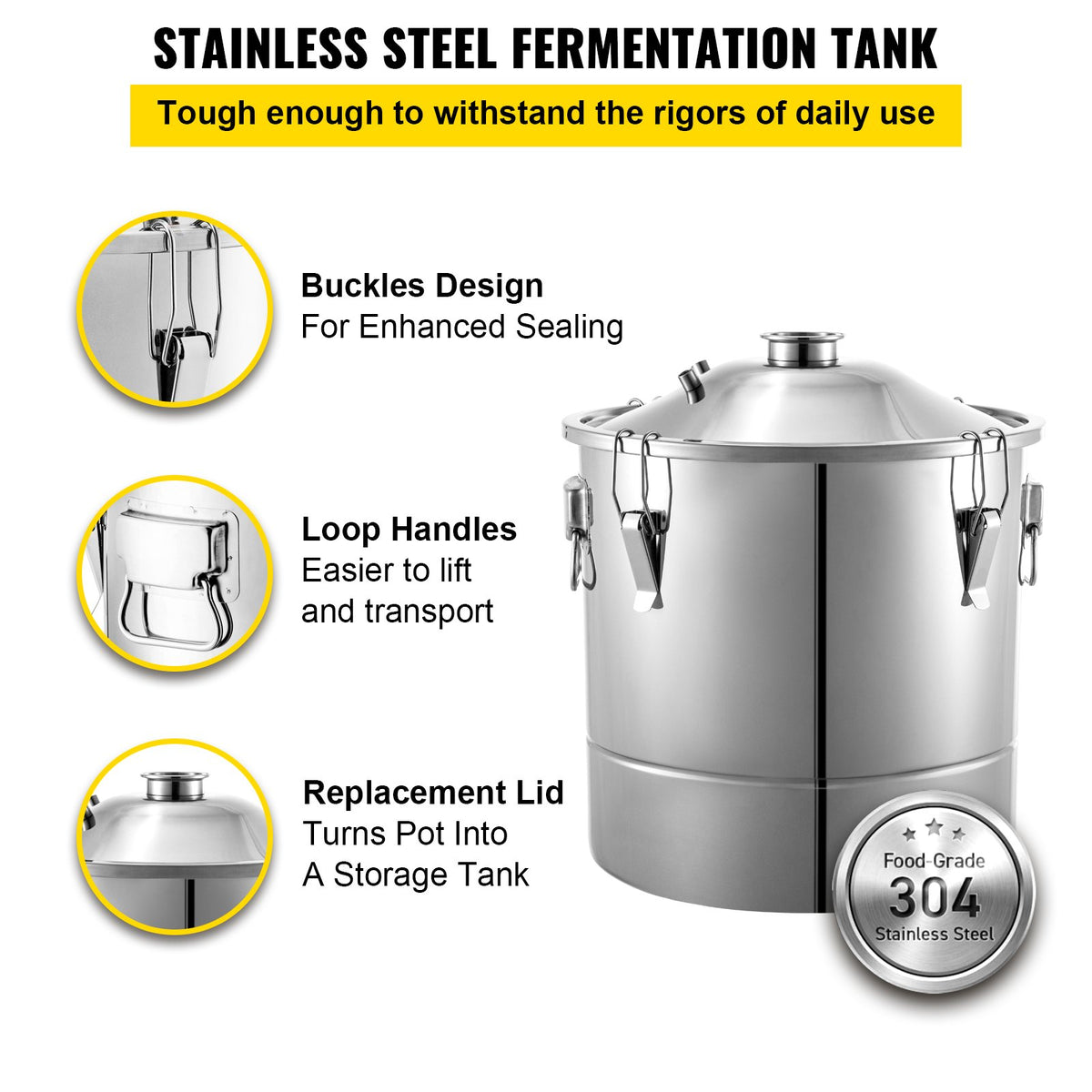 Alkoholdestilleri 70L / 18.5 Gallon Alkoholdestillationsapparat Whiskydestilleri Kit Hemmabräntstillningsapparat med termometer och jäsningstank för alkoholdestillering