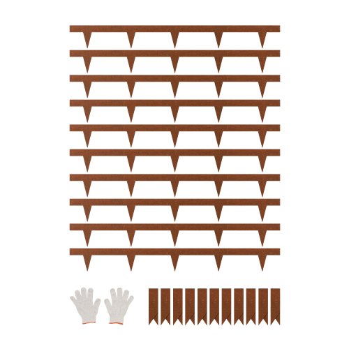 Stålkantlist, 10-pack 40 x 4,5 tum väderbeständig och rostfri metallkantlist, böjbar trädgårdskant, kraftig gräsmatta, rabattgångavdelare